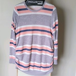 Long Striped Maternity Sweater